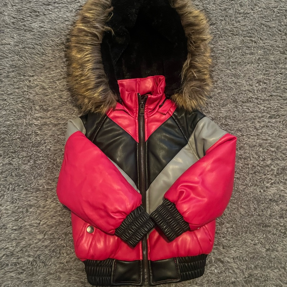 Stylish Red and Black Hooded Jacket